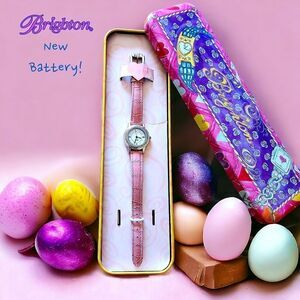 BRIGHTON "Mila" Silver and Leather Ladies Watch